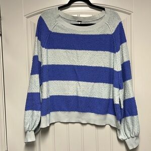 Free People | Found My Friend Striped Sweater in Lavender Cream Combo Size L